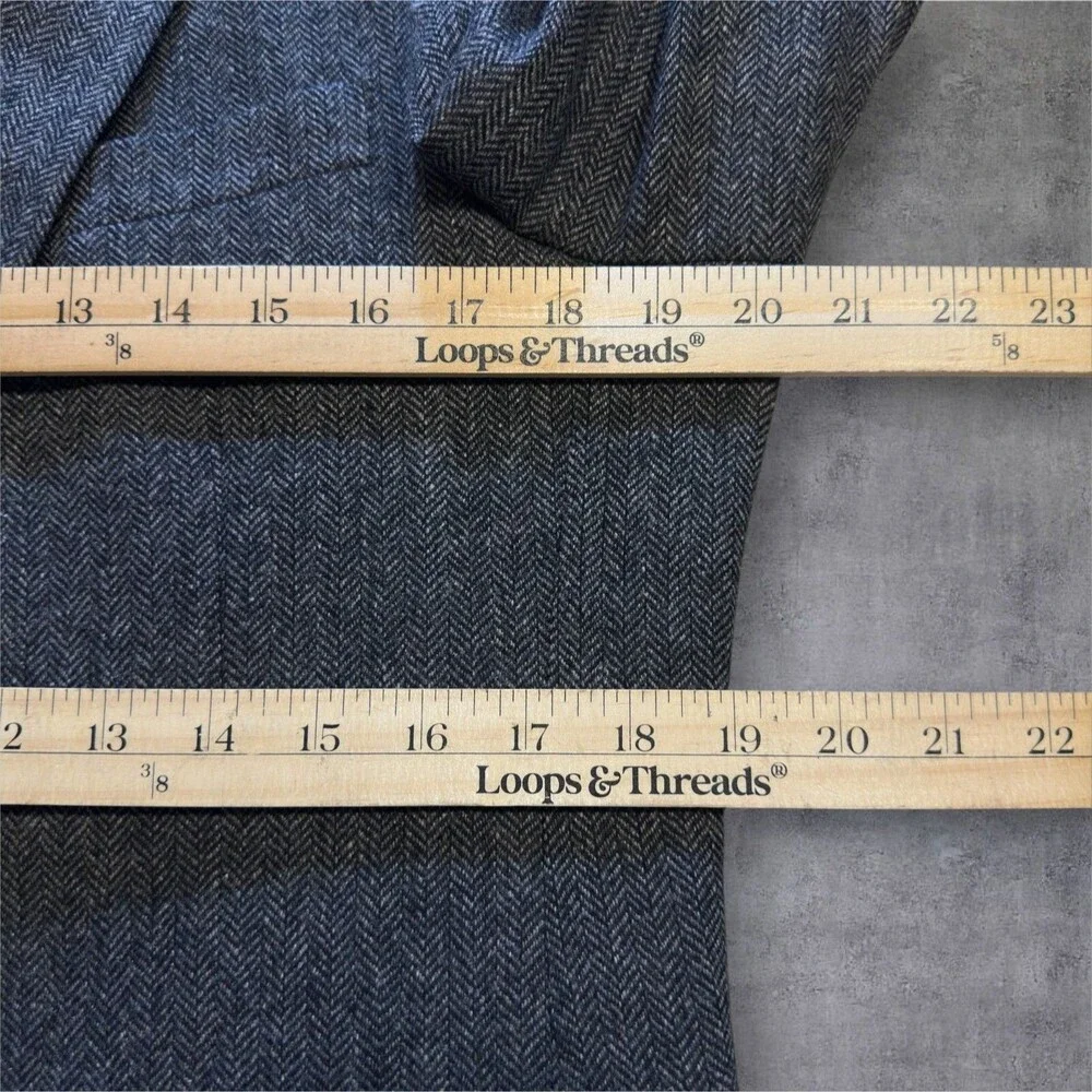 TOMMY HILFIGER Mens Blazer 38R Sport Coat Herringbone Jacket Gray Wool Blend